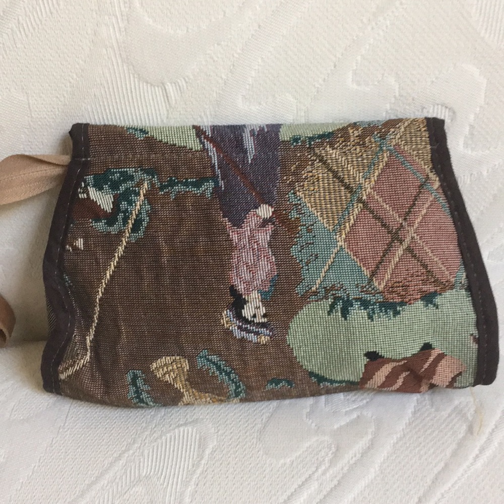 New Wristlet / Makeup Case Golf Theme Material - Picture 2 of 4